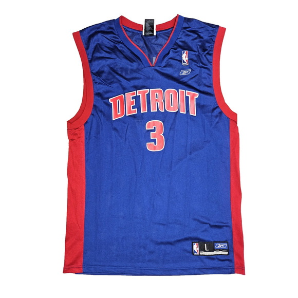 Reebok Detroit Pistons Ben Wallace Jersey Men's Large Blue Basketball NBA - Picture 7 of 8